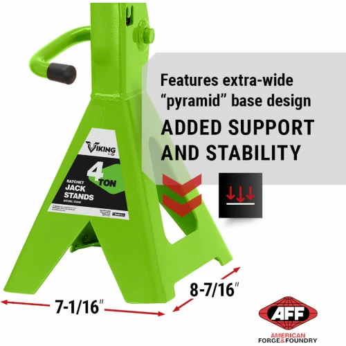 American Forge & Foundry Viking Jack Stand Set, 4 Ton, Ratcheting Style 5 American Forge & Foundry Viking Jack Stand Set, 4 Ton, Ratcheting Style - Image 5