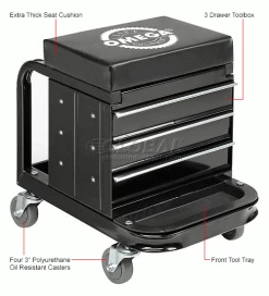 Omega 450 lb. Cap. Toolbox Creeper Seat - 92450 -Automotive Shop Equipment Shop B1145151 1wco