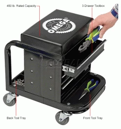 Omega 450 lb. Cap. Toolbox Creeper Seat - 92450 -Automotive Shop Equipment Shop B1145151 2wco