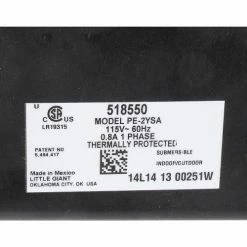 Little Giant 518550 Submersible Use Parts Washer Pump - 115V- 300GPH at 1' -Automotive Shop Equipment Shop B215762 04