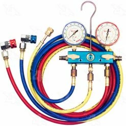 R134a Aluminum Fahrenheit Manifold Gauge Set w/ Coupler - Four Seasons 59199