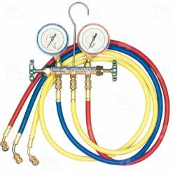 R12 Brass Fahrenheit Manifold Gauge Set - Four Seasons 59201