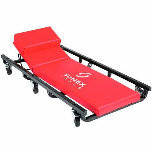 Sunex Tools 8505 6 Caster Creeper, with Adjustable Head Rest, Powder Coated Black Frame, Red Cover 1 Sunex Tools 8505 6 Caster Creeper, with Adjustable Head Rest, Powder Coated Black Frame, Red Cover
